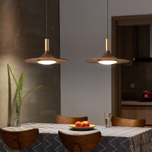 Traditional Rustic Round Iron Acrylic LED Pendant Light For Dining Room