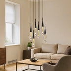 Contemporary Creative Droplet Aluminum Iron Glass LED Chandelier for Dining Room Lumendat
