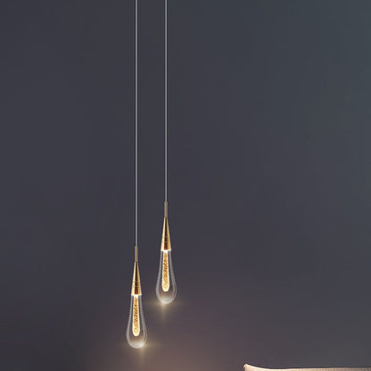 Contemporary Creative Droplet Aluminum Iron Glass LED Chandelier for Dining Room
