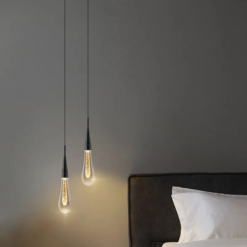Contemporary Creative Droplet Aluminum Iron Glass LED Chandelier for Dining Room Lumendat