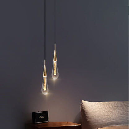 Contemporary Creative Droplet Aluminum Iron Glass LED Chandelier for Dining Room