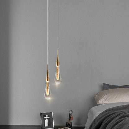 Contemporary Creative Droplet Aluminum Iron Glass LED Chandelier for Dining Room