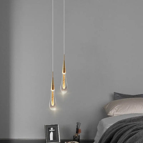 Contemporary Creative Droplet Aluminum Iron Glass LED Chandelier for Dining Room Lumendat