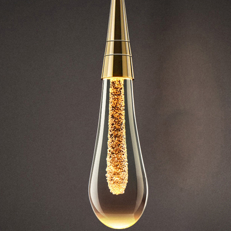 Contemporary Creative Droplet Aluminum Iron Glass LED Chandelier for Dining Room