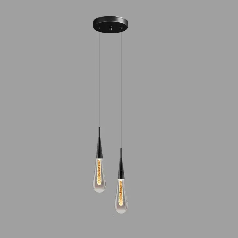 Contemporary Creative Droplet Aluminum Iron Glass LED Chandelier for Dining Room Lumendat