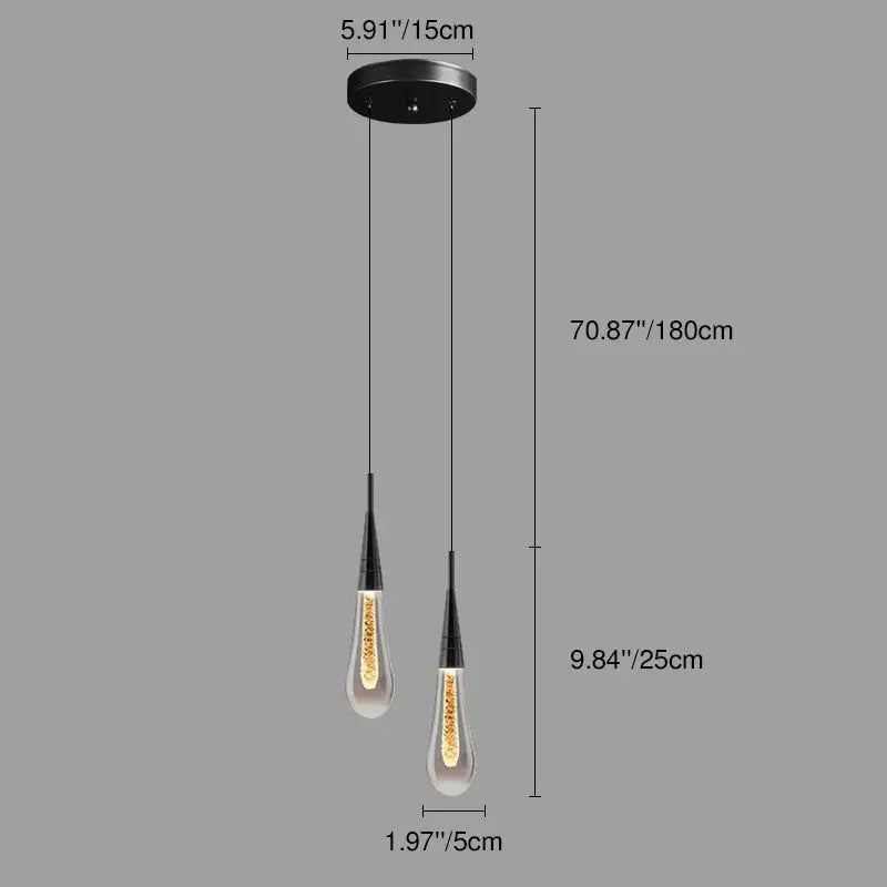 Contemporary Creative Droplet Aluminum Iron Glass LED Chandelier for Dining Room Lumendat