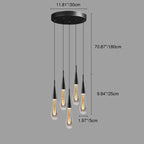 Contemporary Creative Droplet Aluminum Iron Glass LED Chandelier for Dining Room Lumendat