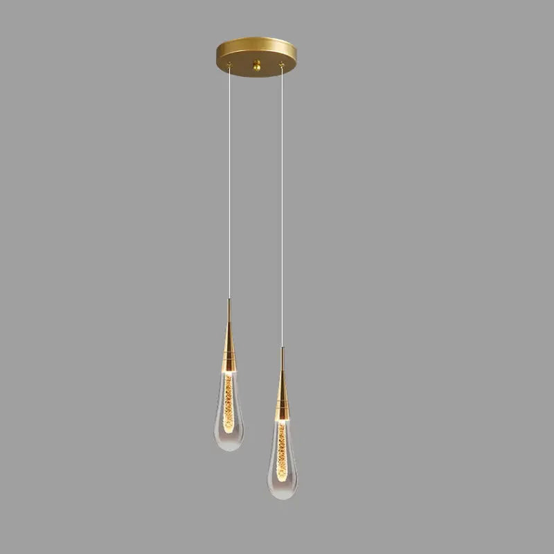 Contemporary Creative Droplet Aluminum Iron Glass LED Chandelier for Dining Room Lumendat