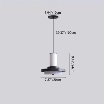 Contemporary Industrial Geometric Iron Acrylic LED Pendant Light For Bedroom