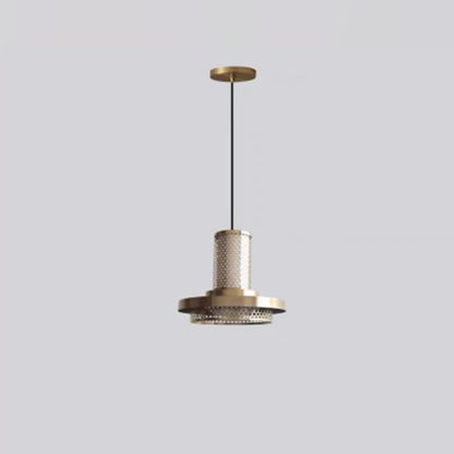 Contemporary Industrial Geometric Iron Acrylic LED Pendant Light For Bedroom