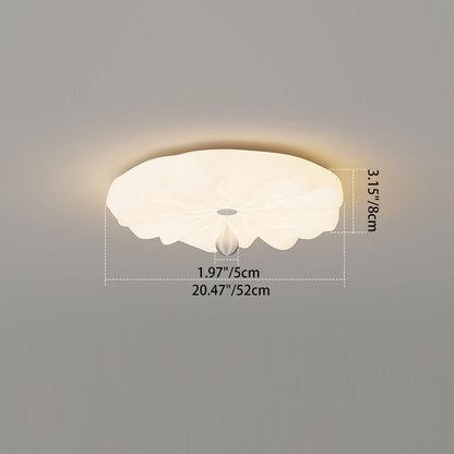 Traditional French Flower Iron PE LED Flush Mount Ceiling Light For Living Room
