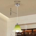 Traditional French Flower Iron Glass 1/3-Light Pendant Light For Living Room