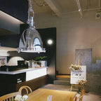 Contemporary Industrial Iron Glass Bowl 1-Light Pendant Light For Dining Room