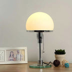 Modern Minimalist Metal Glass Round 1-Light Table Lamp For Bedroom Lumendat
