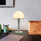 Modern Minimalist Metal Glass Round 1-Light Table Lamp For Bedroom Lumendat