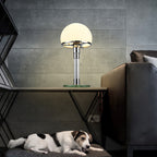 Modern Minimalist Metal Glass Round 1-Light Table Lamp For Bedroom Lumendat