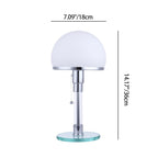 Modern Minimalist Metal Glass Round 1-Light Table Lamp For Bedroom Lumendat