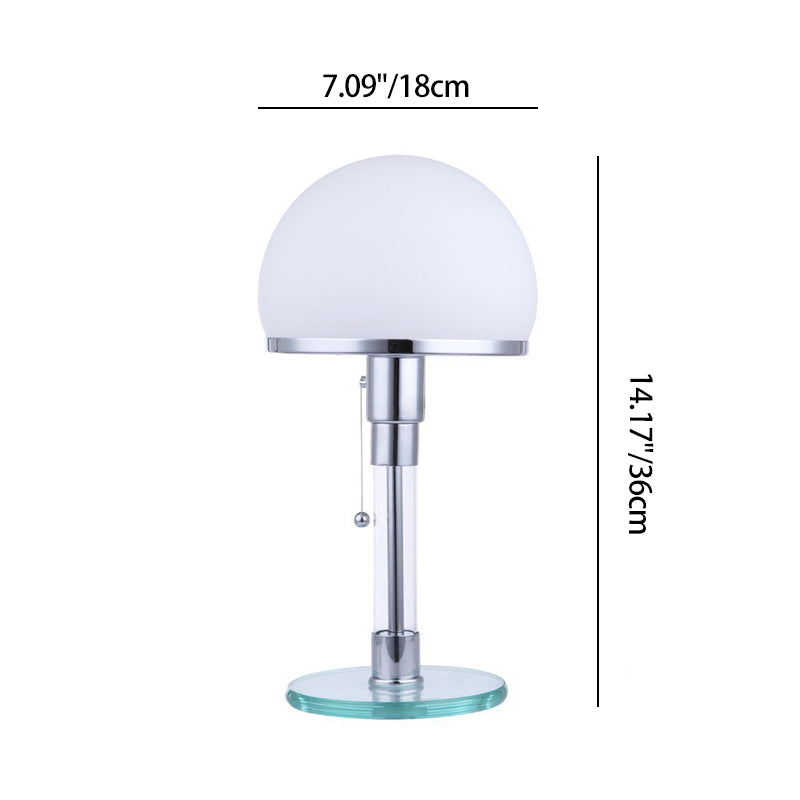 Modern Minimalist Metal Glass Round 1-Light Table Lamp For Bedroom Lumendat