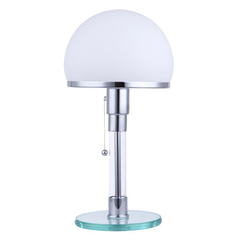 Modern Minimalist Metal Glass Round 1-Light Table Lamp For Bedroom Lumendat