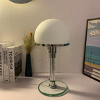 Modern Minimalist Metal Glass Round 1-Light Table Lamp For Bedroom Lumendat