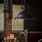 Contemporary Industrial Iron Round 1-Light Pendant Light For Dining Room