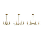 Contemporary Retro Copper Glass Candle 4/6/8 Light Chandelier for Living Room Lumendat