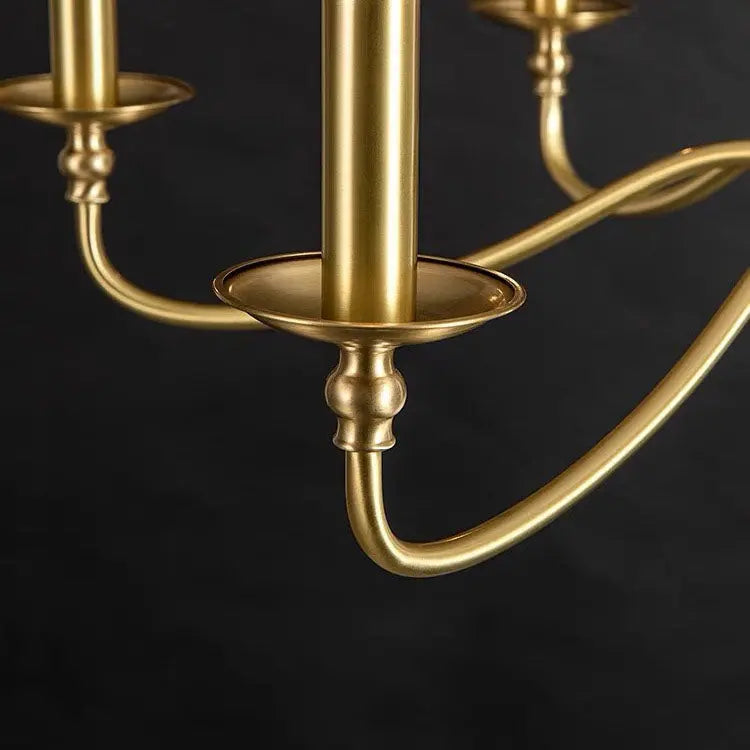 Contemporary Retro Copper Glass Candle 4/6/8 Light Chandelier for Living Room Lumendat