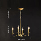 Contemporary Retro Copper Glass Candle 4/6/8 Light Chandelier for Living Room Lumendat