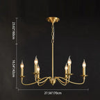 Contemporary Retro Copper Glass Candle 4/6/8 Light Chandelier for Living Room Lumendat