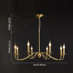 Contemporary Retro Copper Glass Candle 4/6/8 Light Chandelier for Living Room Lumendat