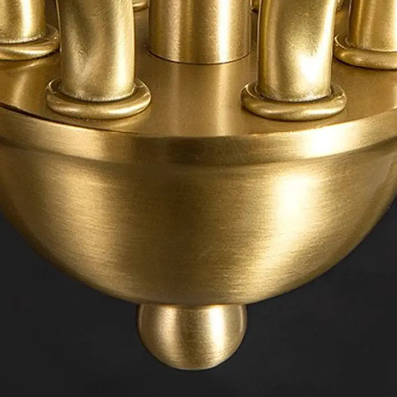 Contemporary Retro Copper Glass Candle 4/6/8 Light Chandelier for Living Room Lumendat