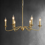 Contemporary Retro Copper Glass Candle 4/6/8 Light Chandelier for Living Room Lumendat