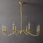 Contemporary Retro Copper Glass Candle 4/6/8 Light Chandelier for Living Room Lumendat