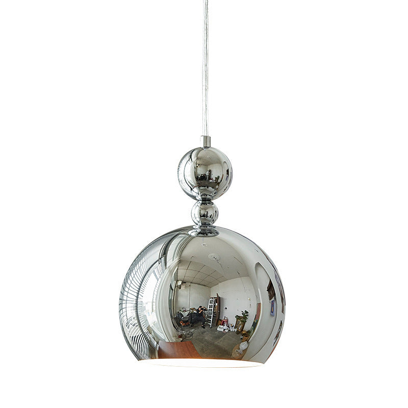 Traditional Vintage Metal Glass Cup 1-Light Pendant Light For Dining Room
