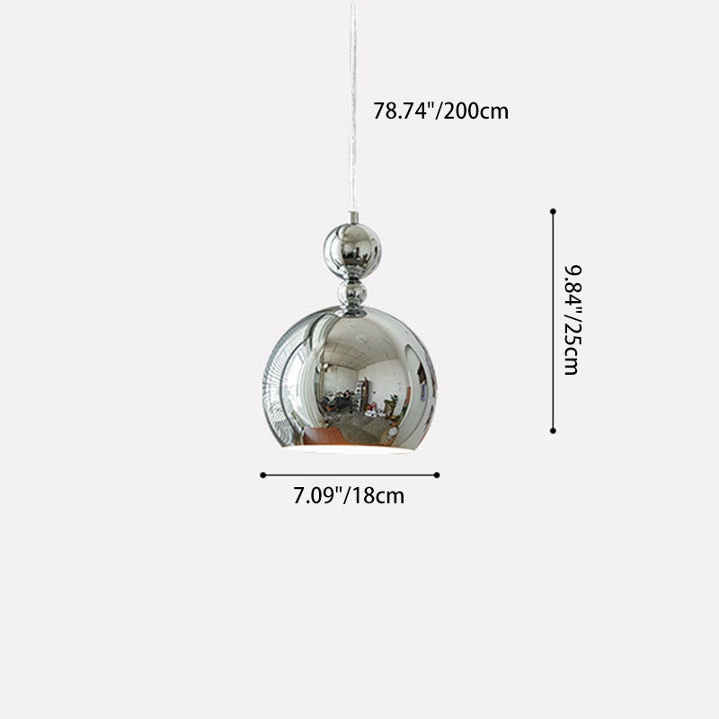 Traditional Vintage Metal Glass Cup 1-Light Pendant Light For Dining Room