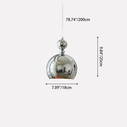 Traditional Vintage Metal Glass Cup 1-Light Pendant Light For Dining Room