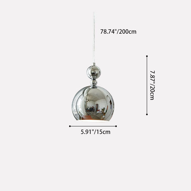 Traditional Vintage Metal Glass Cup 1-Light Pendant Light For Dining Room