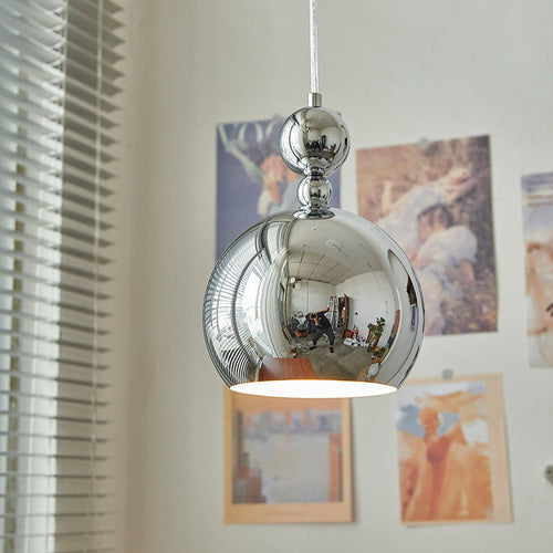 Traditional Vintage Metal Glass Cup 1-Light Pendant Light For Dining Room
