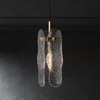 Modern Luxury Copper Glass Linear 1/2 Light Pendant Light For Living Room
