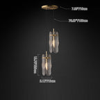Modern Luxury Copper Glass Linear 1/2 Light Pendant Light For Living Room