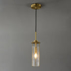Modern Luxury Copper Glass Striped Linear 1/2 Light Pendant Light For Bedroom