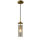 Modern Luxury Copper Glass Striped Linear 1/2 Light Pendant Light For Bedroom