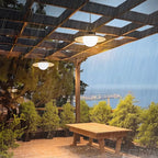 Contemporary Industrial Waterproof Solar Aluminum Pc Round LED Pendant Light for Garden BulbSquare