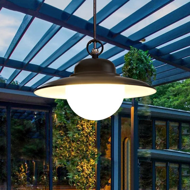 Contemporary Industrial Waterproof Solar Aluminum Pc Round LED Pendant Light for Garden BulbSquare