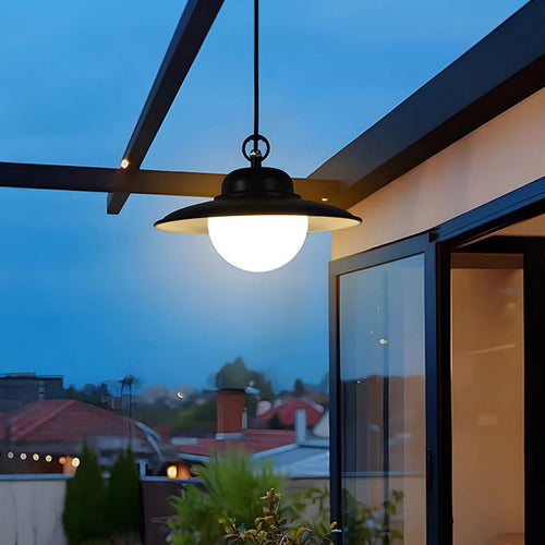 Contemporary Industrial Waterproof Solar Aluminum Pc Round LED Pendant Light for Garden BulbSquare