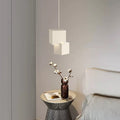 Modern Minimalist Aluminum Iron Square LED Pendant Light For Bedroom