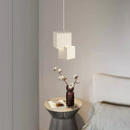 Modern Minimalist Aluminum Iron Square LED Pendant Light For Bedroom