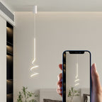 Modern Minimalist Aluminum Iron Square LED Pendant Light For Bedroom