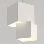 Modern Minimalist Aluminum Iron Square LED Pendant Light For Bedroom