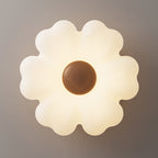Traditional French Iron Pe Flower LED Semi-flush Mount Ceiling Light for Bedroom